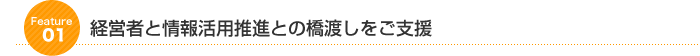 経営者と情報活用推進との橋渡しをご支援